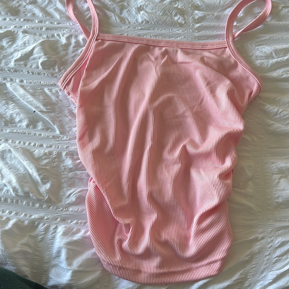 pink ruched tank